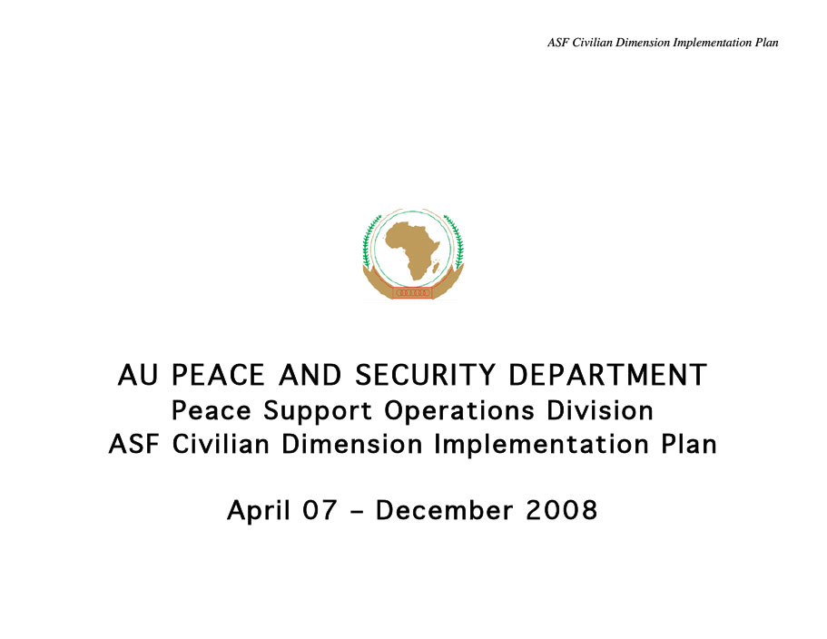 ACCORD - Report - ASF Civilian Dimension Implementation Plan