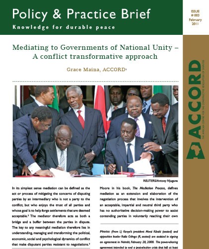 ACCORD - PPB - 3 - Mediating to Governments of National Unity