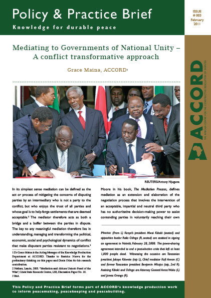 ACCORD - PPB - 3 - Mediating to Governments of National Unity