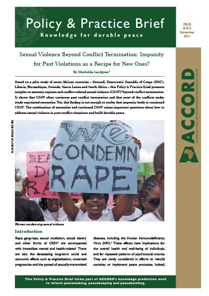 ACCORD - PPB - 15 - Sexual Violence Beyond Conflict Termination