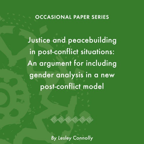ACCORD - Occasional Paper - 2012-1 - Justice and peacebuilding in post conflict situations