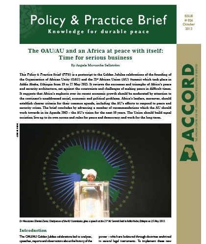 ACCORD - PPB - 26 - The oau-au and an Africa at peace with itself