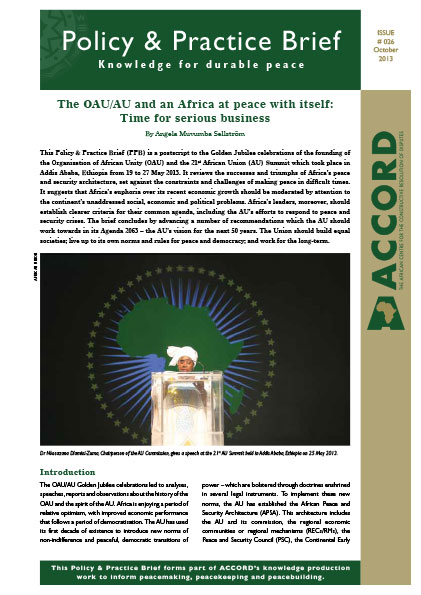 ACCORD - PPB - 26 - The oau-au and an Africa at peace with itself