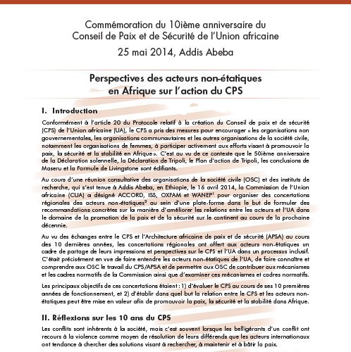 ACCORD - Report - 2014 - PSC French