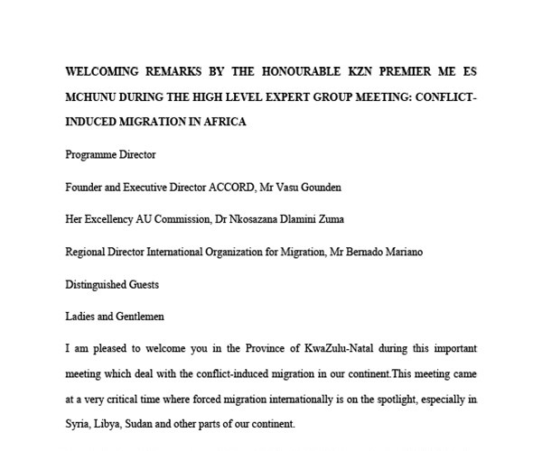 Conflict-induced-migration-Premier-SM-speech