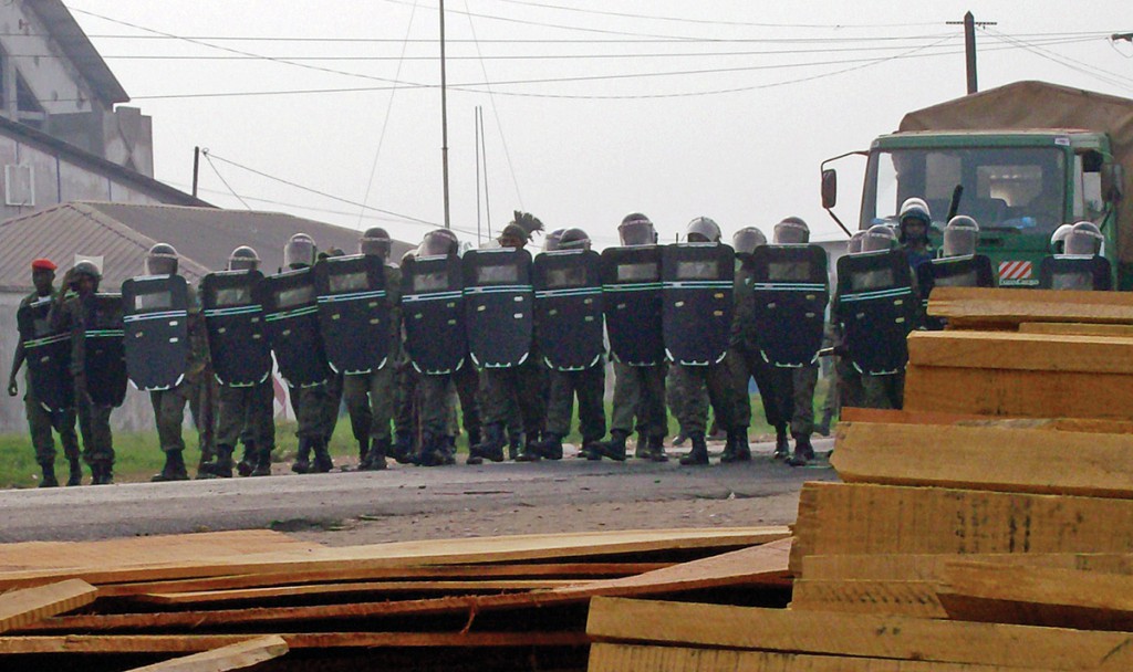 Cameroonian riot police
