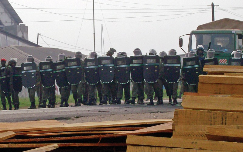 Cameroonian riot police