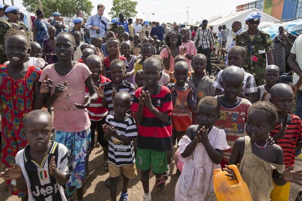 children at the civilian protection site.
