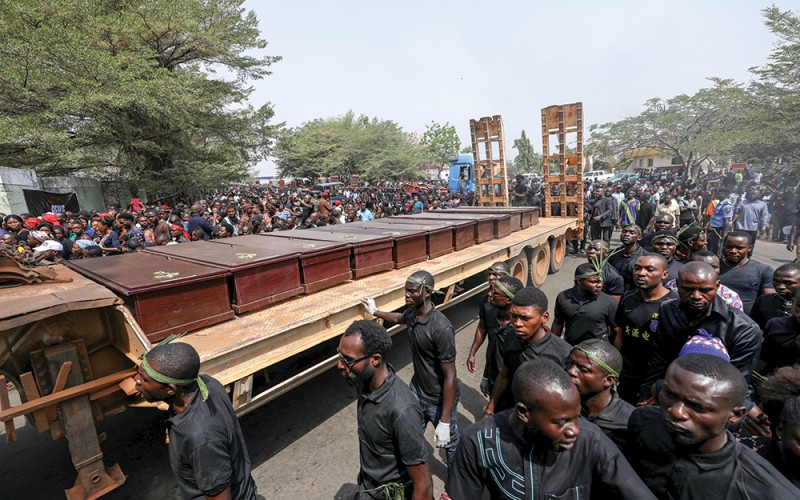 Coffins Of People Killed By Fulani Herdsmen