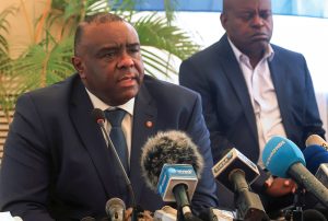 Congolese Opposition Leader Jean Pierre Bemba Of The Movement For The Liberation Of The Congo Addresses A News Conference In Kinshasa