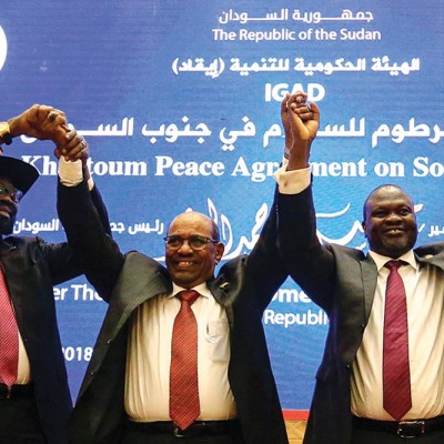 Omar Al-Bashir, Salva Kiir and Riek Machar