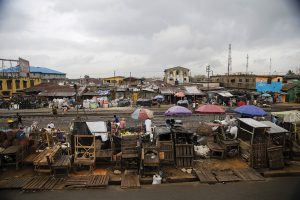 Slum Houses Are Seen Built Along A Train Track In The Agege District In Nigeria's Commercial Capital Lagos
