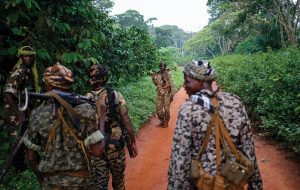Seleka Fighters Patrol As They Search For Anti Balaka Christian Militia Members Near The Town Of Lioto