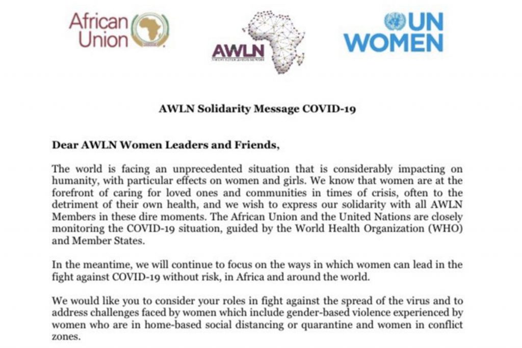 African Women Leaders Network press release