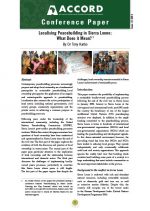 ACCORD - Conference Paper - 3-2012 - Localising Peacebuilding in Sierra Leone
